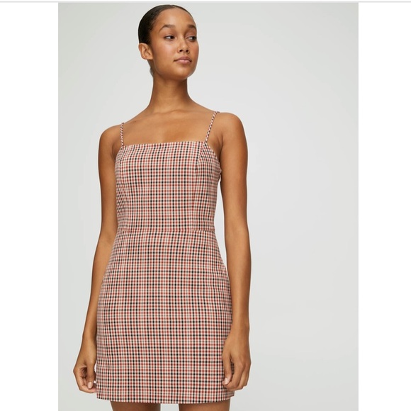 Aritzia Isabelle Plaid Checkered Mini Dress Size 0 Sz 0 - Picture 4 of 7